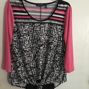 Pink, white and black shirt